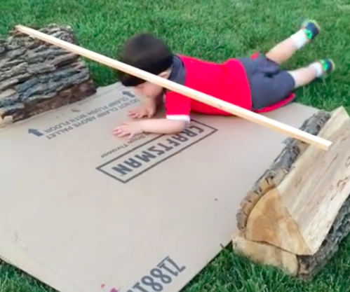 Tough Toddler Crushes Homemade Ninja Warrior Obstacle Course